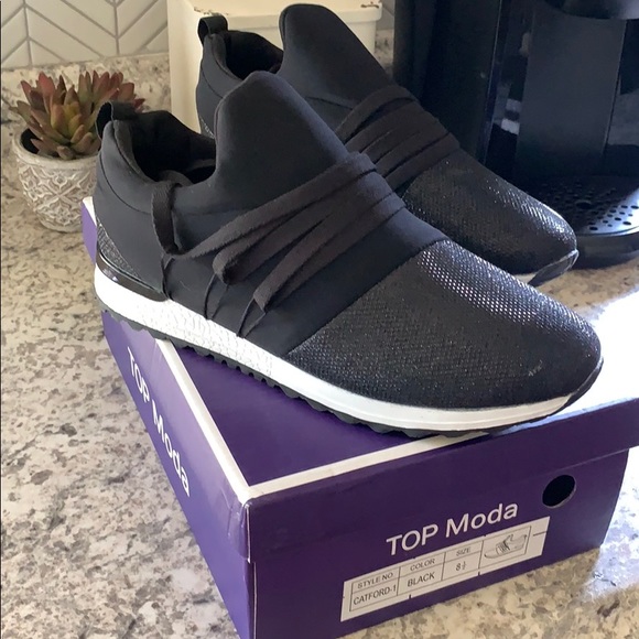 TOP Moda black & sparkly sneakers - Picture 2 of 5